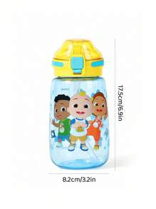 CoComelon X SHEIN Bình nước 16 Oz / 500 Ml có ống hút silicon và nắp chống tràn, thích hợp cho du lịch, tham quan và đi học - Nhiều màu - Xem 5