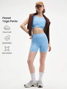 Eassivo Eassivo Sujetador deportivo sólido y cómodo sin espalda para mujer - Celeste - Ver 5