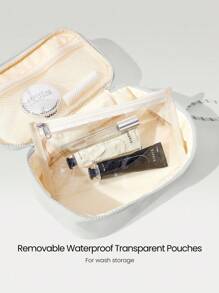 GLOWMODE 3L Sport Large Capacity Water-Repellant Essentials Zippered Kit Storage Bag Daily Casual Travel Trip - Light Grey - View 2