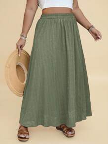 SHEIN VCAY 大码纯色高开叉休闲度假裙