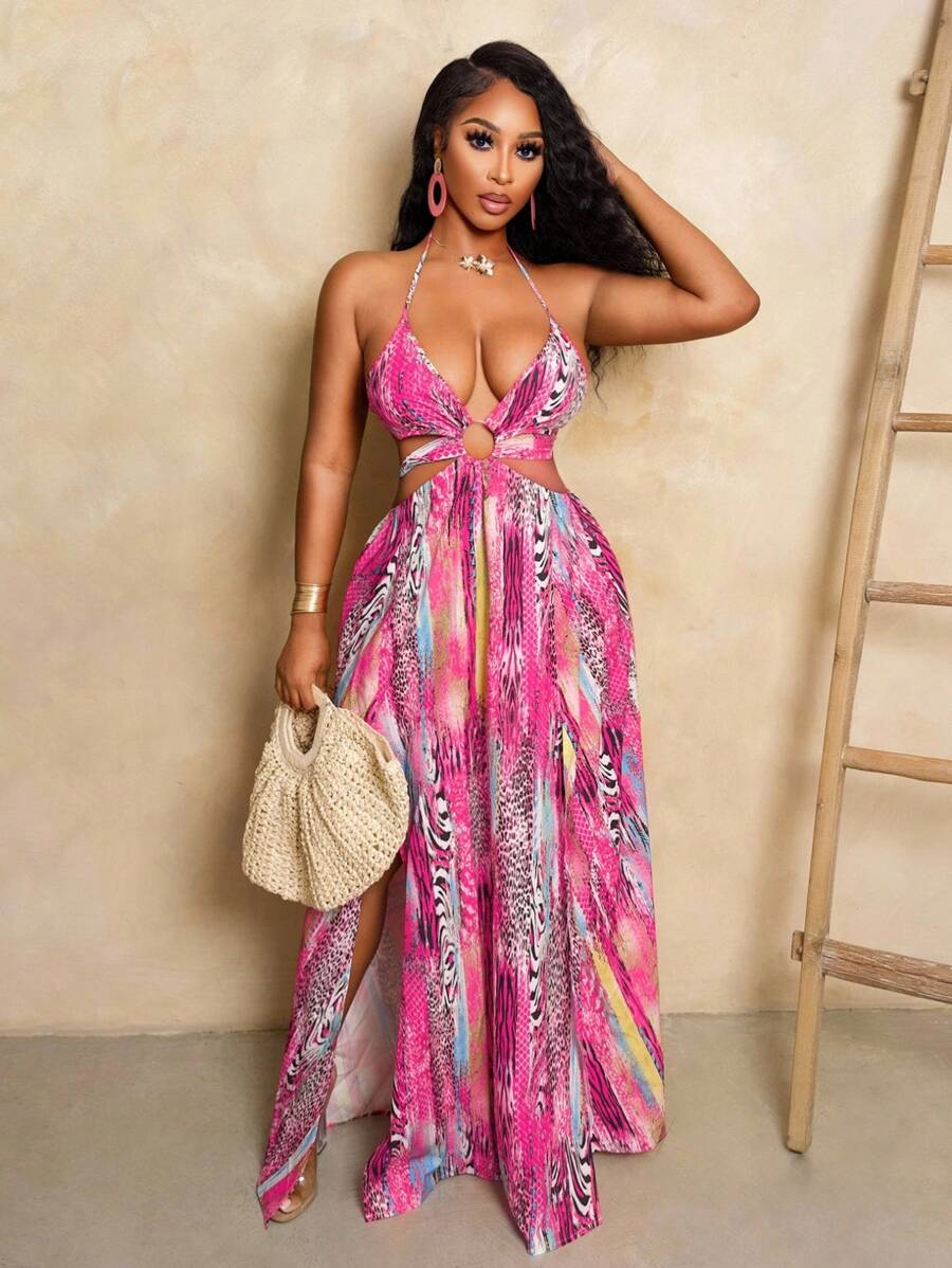 Váy họa tiết da báo BamGleam Xuân/Hè mới dành cho nữ, phù hợp mặc trong các dịp lễ hội âm nhạc, lễ Phục sinh, Nashville, phong cách Boho, sinh nhật, tốt nghiệp, mặc hàng ngày, kỳ nghỉ, du lịch biển, bãi biển, tắm nắng - Nhiều màu - Xem 1