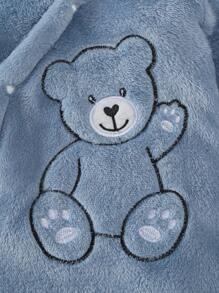 Tutina con cappuccio a maniche lunghe per neonati/bambini piccoli, con stampa carina di orso minimalista
