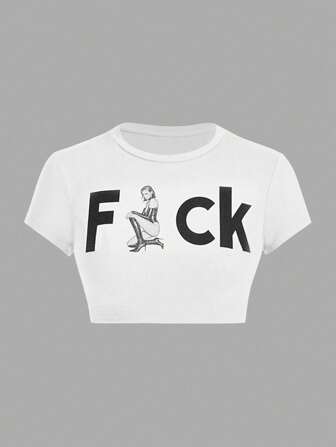 Street Life T-shirt court imprimé style hip-hop California Girl pour femme