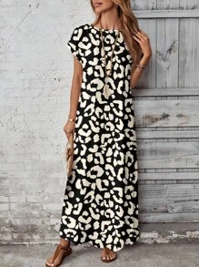 EMERY ROSE Váy nữ mùa hè họa tiết da báo đơn giản, đa năng, tối giản - Nhiều màu - Xem 4