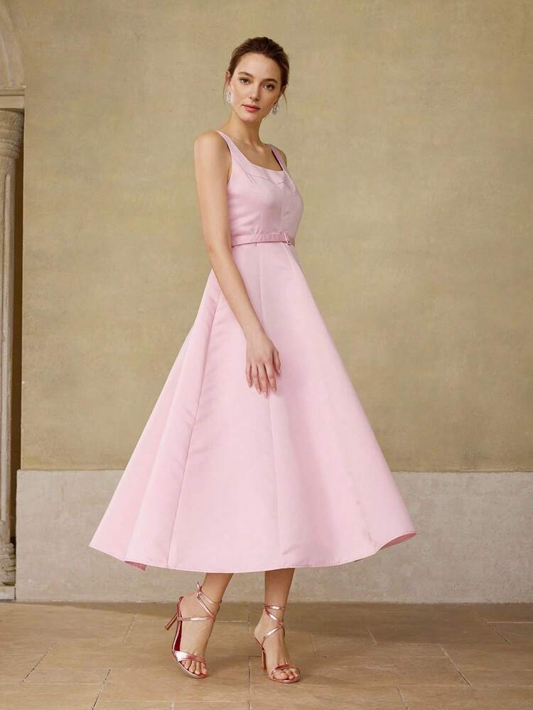 ANKLE STRAP PU LEATHER HEELED SANDALS