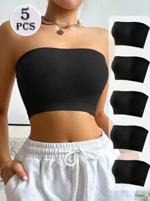 Moonlight & Mama 5pcs Seam-Free Wireless Seamless Maternity Bra Without Padding