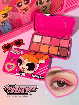 The Powerpuff Girls X SHEGLAM The Professor'S Girls Palette-The Leader Shimmer Matte Eyeshadow Palette Red Evenly Pigmented Smooth Blendable Eyeshadow Graduation Birthday Holiday Summer Fall Autumn Y2K Fancy Fashion Women Makeup Cosmetic Party Beach Travel Camping Outdoors School Campus Trip Festivals Decor Gift Present Rose Girl Cosplay Best Color Charm Vibe