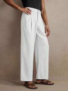 AKNOTIC Business Casual Men's Slim Fit Mid-Rise Straight Leg Casual Suit Pants, Suitable For Daily Wear, Graduation Gift - White - View 6