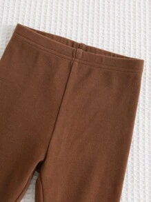 Cozy Pixies 2件套女婴蝴蝶装饰圆领蝙蝠袖套头衫和松紧腰裤套装 - 棕色 - 查看 7