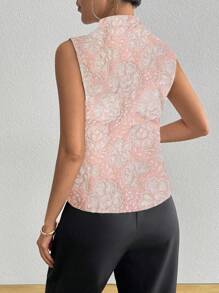 Elenzga Ärmellose Damen Bluse für den Sommer, geprägte Stoff elegante Lässig Pendler Oberteil, schlankend