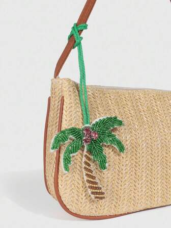 Fairycore 1 pieza Adorno colgante decorativo con diseño de palmera brillante de estilo bohemio colorido, para bolsas de vacaciones