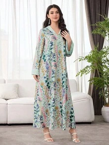 SHEIN Najma 优雅奢华女士宽松连衣裙 - 彩色 - 查看 6