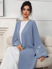 Yasmyna Abaya elegante de mujer con adorno de perla y lazo