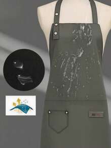 1PC Tạp dề nhà bếp chống thấm dầu dùng tại nhà, Tạp dề có túi, Tạp dề nhà bếp chống bẩn Poly, Tạp dề nấu ăn dùng cho gia đình, nhà hàng, thủ công, vườn, BBQ, trường học, quán cà phê, Tạp dề cho nam và nữ (màu xanh lá cây) Làm quà tặng Giáng sinh cho ngày lễ - màu xanh lá - Xem 5