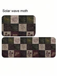ROMWE Goth 1 buah Keset Dapur Motif Ngengat - Keset Lantai Boho Anti Selip dengan Desain Matahari & Ombak, Alas Anti Lelah yang Dapat Dicuci untuk Area Wastafel, Kompor, Perlengkapan Dapur Dekorasi Bohemian, Dekorasi Rumah - MultiWarna - View 1