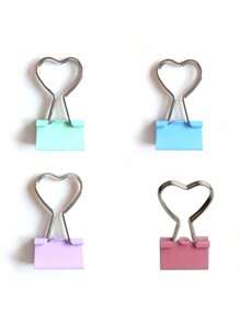 10pcs Pink Heart-Shaped Paper Clips, Ideal For Organizing Paper, Notes, Photos And Documents - Office, Home, School And Craft Supplies - Pink - View 3