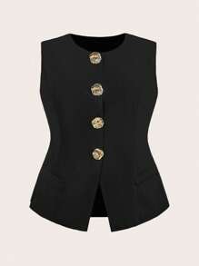 Sweetra Bộ 2 món đơn giản, tối giản, cổ điển, lãng mạn, eo thon - màu đen - Xem 4