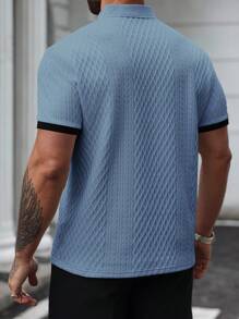 Manfinity Homme 男士休闲通勤拼色短袖 Polo 衫 男士休闲针织 Polo 衫，带罗纹细节和蓝色短袖 男士蓝色针织 Polo 衫，带罗纹针织纹理和经典短袖 男士蓝色 Polo 衫 浅蓝色 Polo 衫 男士针织 Polo 衫 男士纹理 Polo 衫 蓝色休闲 Polo 衫 男士短袖 Polo 衫 男士夏季 Polo 衫 男士浅蓝色 Polo 衫 男士纹理 Polo 衫，老钱风格 - 藍色 - 查看 2