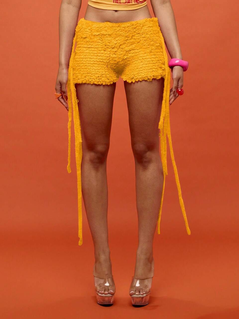 SUMWON WOMEN Handmade Crochet Shorts With Tassel Details