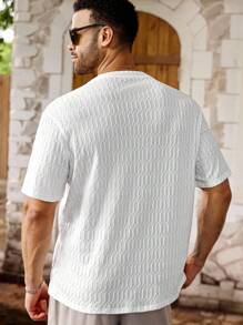 ResortEase 1 Stück Herren T-Shirt mit kurzen Ärmeln, strukturierter Rippenmuster Rundhals, einfarbig in Khaki, minimalistisch & raffiniert, figurbetonte Silhouette, ideal für Geschäft, Freizeit, Pendeln und Urlaub, tolles Geschenk für Freund/Ehemann, unisex Paarset