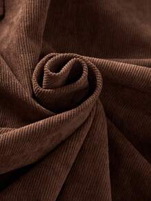 Sparklyn 少女休闲图案字母印花落肩宽松运动衫和纸袋腰仿麂皮迷你裙套装，秋季 - 棕色 - 查看 7