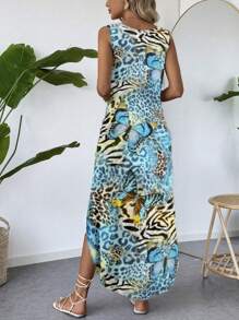 SHEIN LUNE فستان طويل تصميم بسيط عادي للنساء، مناسب للصيف