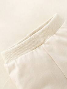 SHEIN Conjunto de 2 piezas con sudadera y pantalón de manga larga casual y cómodo con bordado de osito de dibujos animados, estilo coreano para bebé recién nacido