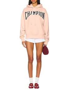 Champion 女式连帽抽绳长袖休闲连帽衫，夏季 - 粉色 - 查看 3
