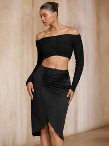 SHEIN Unity Modischer Damen Rock mit asymmetrischem Saum