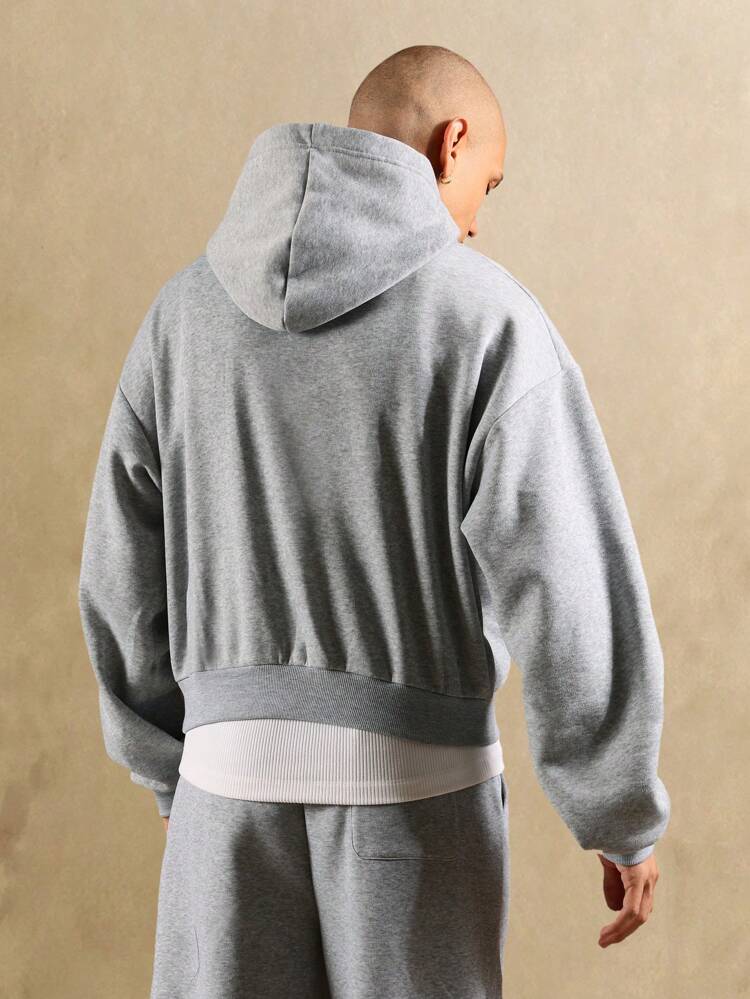 Essential Overhead Hoodie With Centre Pocket And Ribbed Trim