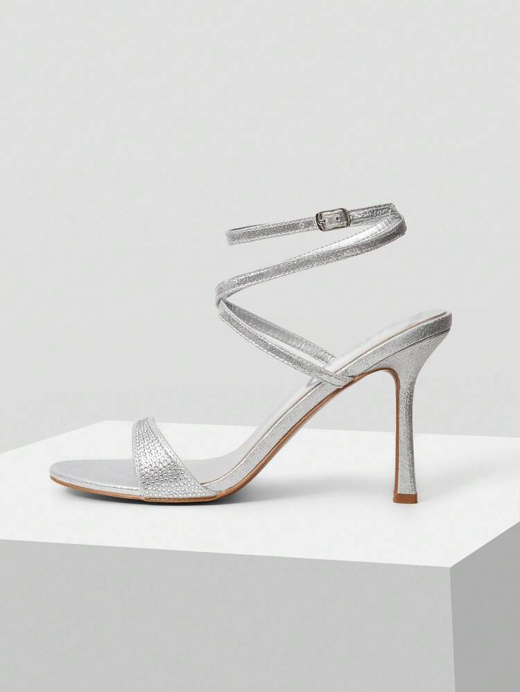 WOMEN'S CRISS-CROSS STRAP ROUND TOE HIGH HEEL SANDALS, FASHION & VERSATILE FOR SUMMER SPRING SHOES