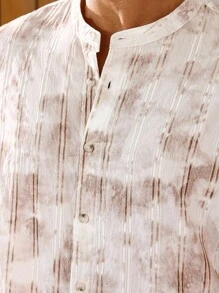 Manfinity Homme Áo sơ mi sọc giặt cỡ lớn cho nam đi nghỉ - Nhiều màu - Xem 2