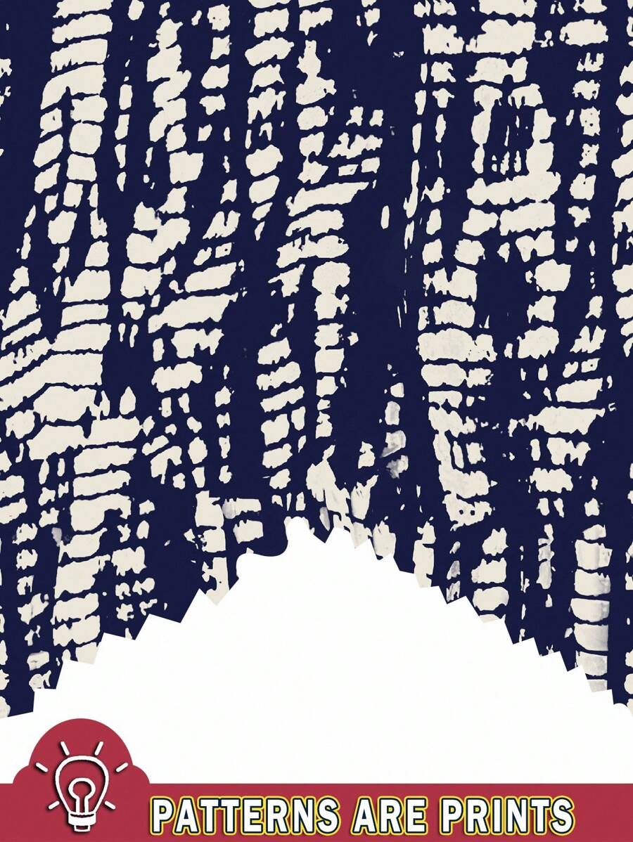 EMERY ROSE Casual Minimalistic Retro Blue & Apricot Color Abstract Pattern Print Loose Fit Summer Dress For Women Suitable For Going Out