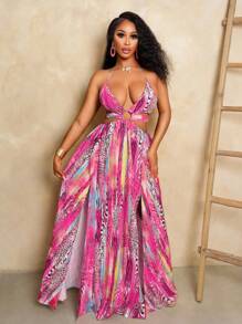 Váy họa tiết da báo BamGleam Xuân/Hè mới dành cho nữ, phù hợp mặc trong các dịp lễ hội âm nhạc, lễ Phục sinh, Nashville, phong cách Boho, sinh nhật, tốt nghiệp, mặc hàng ngày, kỳ nghỉ, du lịch biển, bãi biển, tắm nắng - Nhiều màu - Xem 6