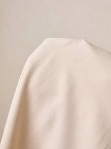 Poéselle 女士休闲无袖纯色迷你连衣裙，夏季 - 米色 - 查看 7