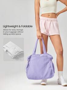 GLOWMODE 18L NylonZipper Pocketed Tote Bag Beach Travel Daily Casual Travel Bag - Mauve Purple - View 5