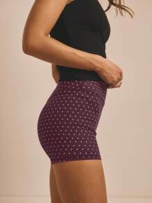 Aralina Leisurwear High Waisted Workout Activewear Women Biker Short - Chocolate Brown - View 4