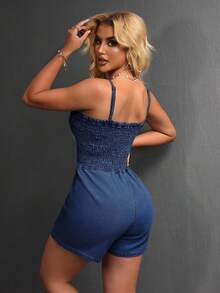 SHEIN SXY Women's Casual Jumpsuit With Sling Design - Dark Wash - View 3