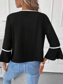 SHEIN Clasi Áo khoác nhẹ màu tối giản đa năng thời trang thường ngày cho nữ vào mùa thu/đông - màu đen - Xem 2