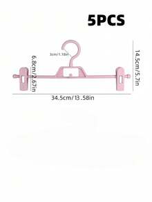 SHEIN 5件装塑料粉色旋转防滑衣架、储物架、整理衣架、裤挂带、防滑夹、家居用品 - 粉色 - 查看 3