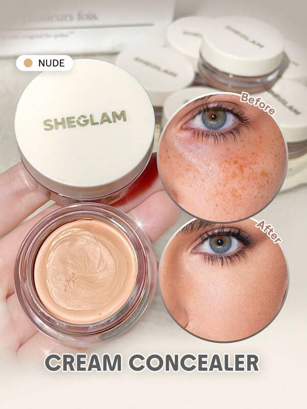 SHEGLAM Rapid Retouch Cream Concealer-Nude Rapid Retouch Cream Concealer-Nude Full Cover Cream Concealer Long Lasting Brighten/Brightening Full Coverage/High Coverage Corrector Weightless All-Day Hydrate Concealer Graduation Birthday Holiday Summer Fall Autumn Y2K Fancy Fashion Women Makeup Cosmetic Party Beach Travel Camping Outdoors School Campus Trip Festivals Decor Gift Present Rose Girl Cosplay Best Color Charm Vibe