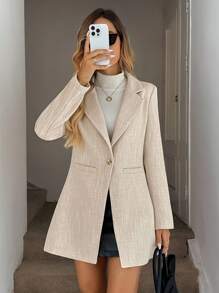 Easowa Fall Khaki Thick Woolen Overcoat For Women, Autumn/Winter Classy Fall For Women Autumn Clothes  Winter Clothes For Women  Women's Winter Coat Chic Fall Clothes For Women Autumn Clothes For Women Winter Clothes Women's Winter Coat Halloween Costumes New Year Look