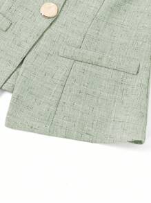 Ellevyn 女士法式无袖马甲，配有大号金属纽扣，适合通勤 - 薄荷綠 - 查看 5