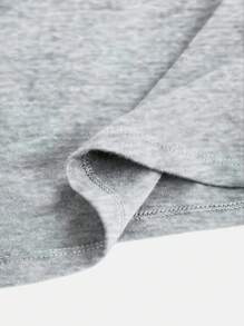 Sparklyn 2 Stücke/Set lässiges minimalistisches T-Shirt mit New York Buchstaben Muster und Taillenraffung und Hose mit weitem Bein für Teenager Mädchen - Grau - Übersicht 6