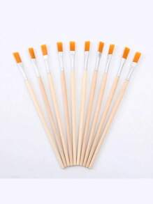 100pcs/50pc/30pc/10pc Wooden Pole Paintbrush Hook Pen Art Supplies Suitable For Outlining Lines In Art Painting - one-size - View 4