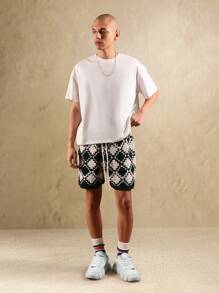 Quần short đi biển mùa hè SUMWON dáng regular fit, chất liệu dệt kim móc, dài đến giữa đùi, có họa tiết trang trí, phong cách boho, thích hợp mặc ở nhà hoặc đi nghỉ mát. - Nhiều màu - Xem 3