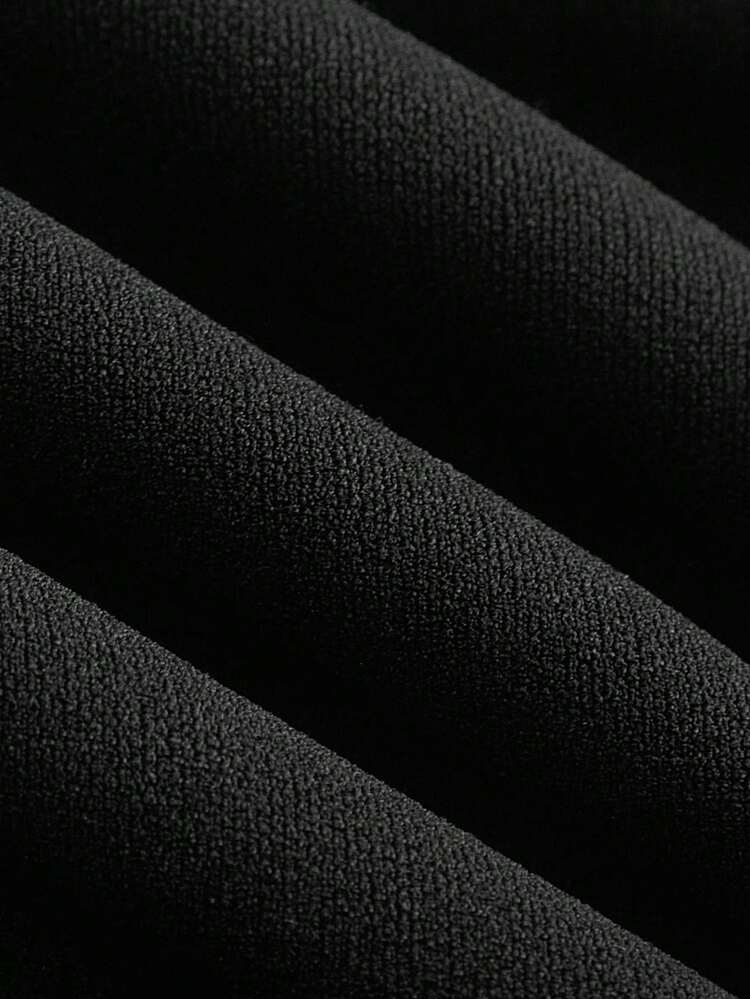 SHEIN Maija 黒のストラデル バストライン ウエストデザイン ノースリーブ トップ、エレガントアーバンシックスタイル、ソフトでフィット感のあるブラトップキャミソール、多用途ビジネスカジュアルクルーズウェア、ストリートスタイル万能ベスト