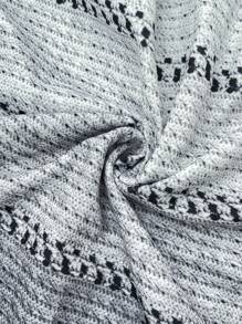 SHEIN Autumn And Winter  Maternity Autumn New Knitted Striped Hooded Sweatshirt