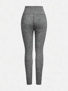 SHEIN Girlism 青少年女孩舒适贴身休闲简约舒适百搭手机袋紧身裤，1 套 - 灰色 - 查看 8