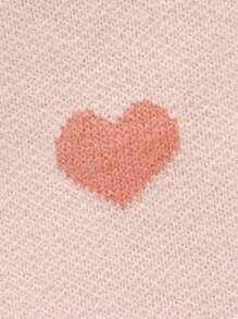 女童简约可爱休闲爱心图案卡其色长袖毛衣连衣裙 女童爱心毛衣 粉色毛衣 少女毛衣 女童针织毛衣 秋冬 - 粉色 - 查看 3